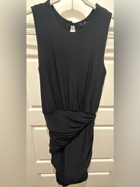 NWT. Soprano. Ruched Waist Bodycon Black Dress. Size Medium.